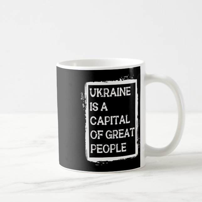 Ukraina Är En Huvudstad För Stora Människor Patrio Kaffemugg (Höger)