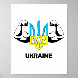 Ukraina Är Makt! Ukrainas Emblem. Treudd.  Poster