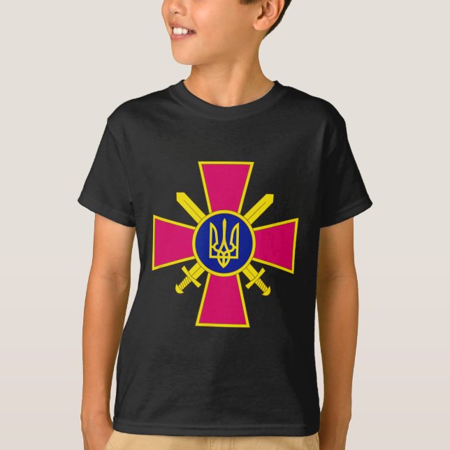 Ukraina Armé - Markemblem för markstridskrafter  T Shirt (Framsida)