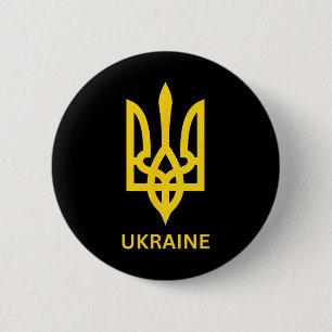 Ukraina Armé Trident Symbol Mitten Ukrainsk Zelen Knapp