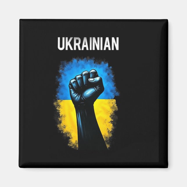 Ukraina Arméflagga Trident Symbol Kraftgrepp Ukrai Magnet (Framsidan)