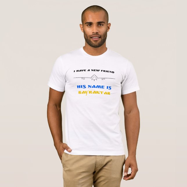 Ukraina Bayraktar Ukrainska Flagga T-Shirt (tvåsid (Hel framsida)