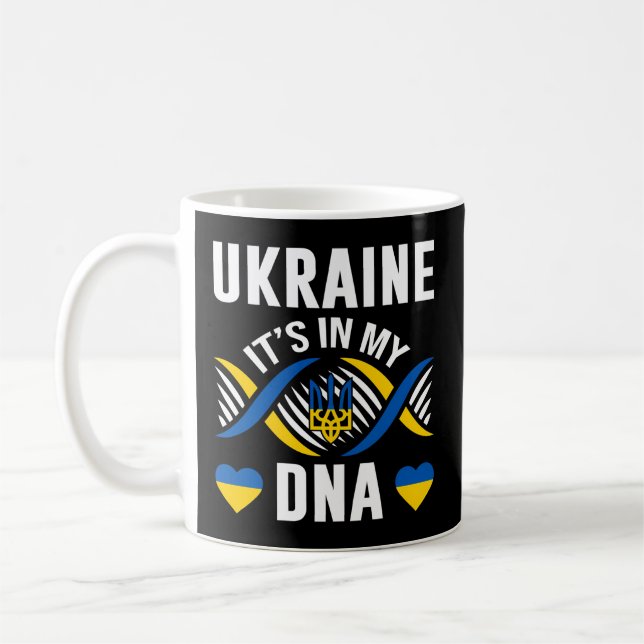 Ukraina befinner sig i mitt nationella Flagga för  Kaffemugg (Vänster)