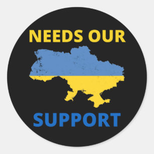 Ukraina behöver vårt stöd runt klistermärke