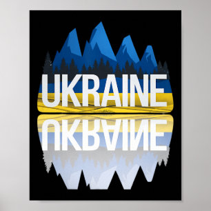 Ukraina Bergreflektioner Ukrainsk Natur Souv Poster