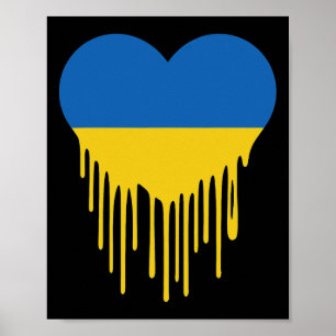 Ukraina Blödande Hjärta Stöd Och Stå Med Ukrain Poster