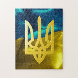 Ukraina Blue Gult Flagga Puzzle Pussel