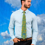 Ukraina Blue, Gult, Red Play Tie, Rustic Slips<br><div class="desc">Neck Tie: Rustic mode-affärstid med gult och blått plaid mönster med rött,  svart färg. Tartan inspirerades av Ukrainas färg med ukrainska Tryzub-emblem.</div>