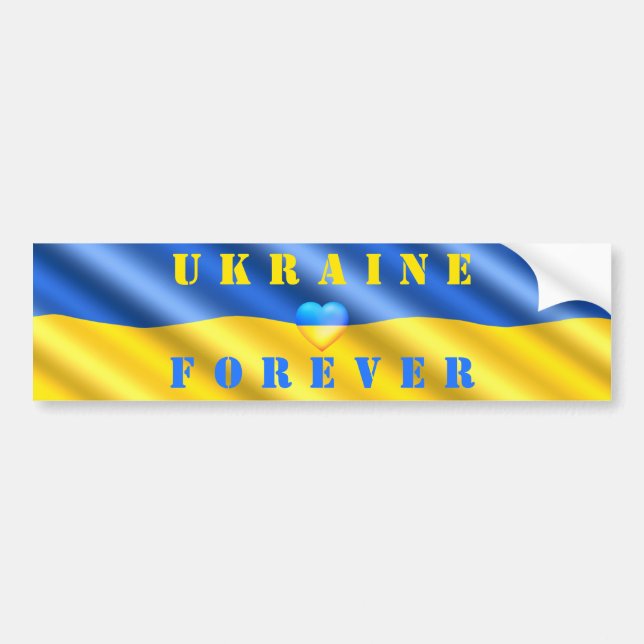 Ukraina Bumper Stickers Support Freedom Bildekal (Framsidan)