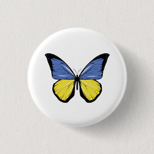 Ukraina Butterfly Flagga Knapp