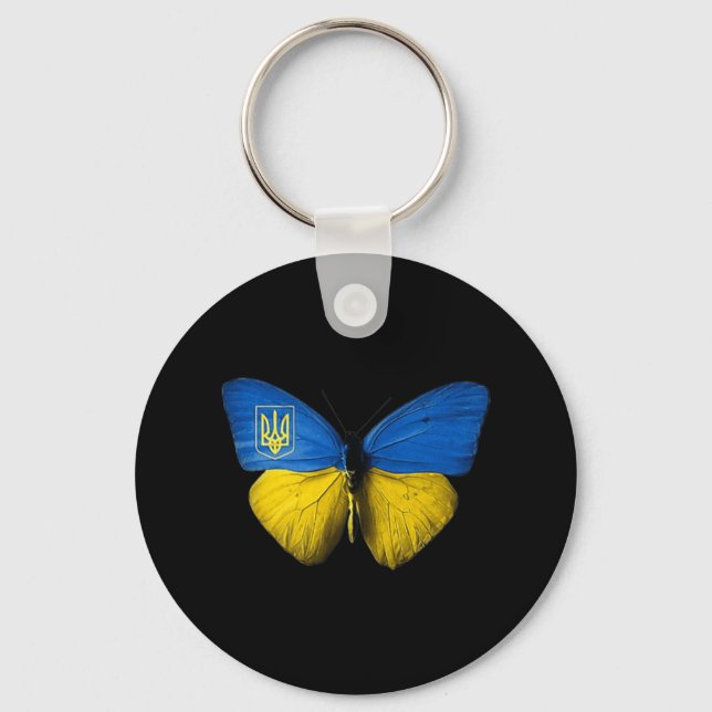 Ukraina Butterfly Ukraina Ukrainukrainska Flagga K Nyckelring (Framsida)