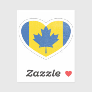 Ukraina Canada Canadian Heart Kärlek Flagga Klistermärken