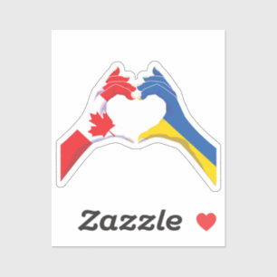 Ukraina Canadian Canada Kärlek Heart Peace Klistermärken