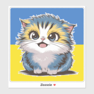 Ukraina Cute Kitten Sticker Klistermärken