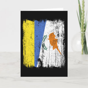 Ukraina Cypern Halv Flagga Ukrainsk Cypriotisk Kul Kort