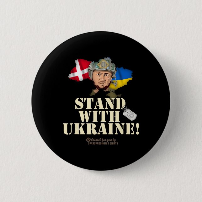 Ukraina Danmark Flaggor Slogan Stå Med Ukraina  Knapp (Framsida)