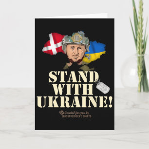 Ukraina Danmark Flaggor Slogan Stå Med Ukraina Kort