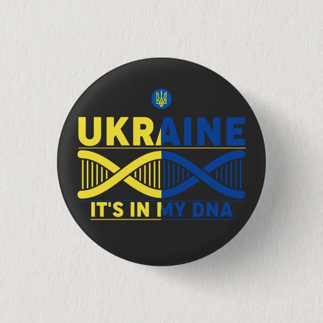 Ukraina Det finns i min DNA T-Shirt Keychain Knapp (Framsida)