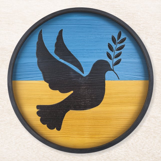 Ukraina Dove of Peace Underlägg Papper Rund (Framsidan)