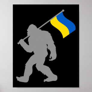 Ukraina Eller Ukrainsk Flagga På Ukrainas Flagga Poster