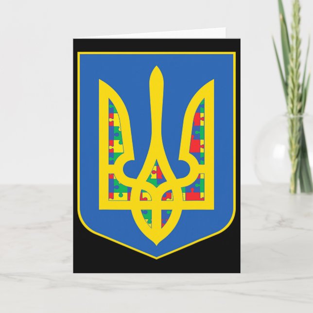Ukraina emblem autism medvetenhet dag Asd  Kort (Framsida)