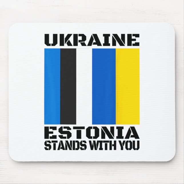 Ukraina Estland Står Med Dig Estnisk Stöd F Musmatta (Framsidan)