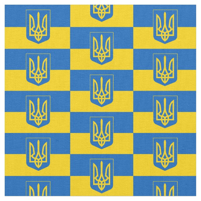 Ukraina Fabric & Ukrainska Flagga patrioter/mode Tyg (Närbild)