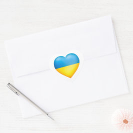 Ukraina Färg Gult och blåhjärta Hjärtformat Klistermärke