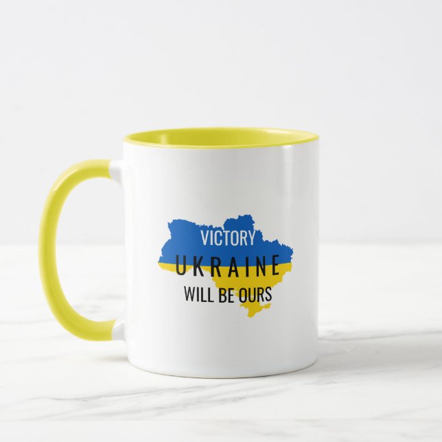 Ukraina Färg Victory Overlay Coffee Mugg (Vänster)