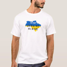 Ukraina Färger Seger Overlay Vit T-Shirt