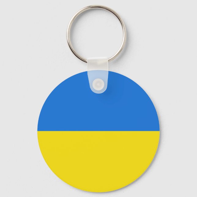 Ukraina Fisheye Flagga Keychain Nyckelring (Framsida)