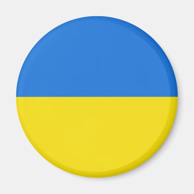 Ukraina Fisheye Flagga Magnet (Framsidan)