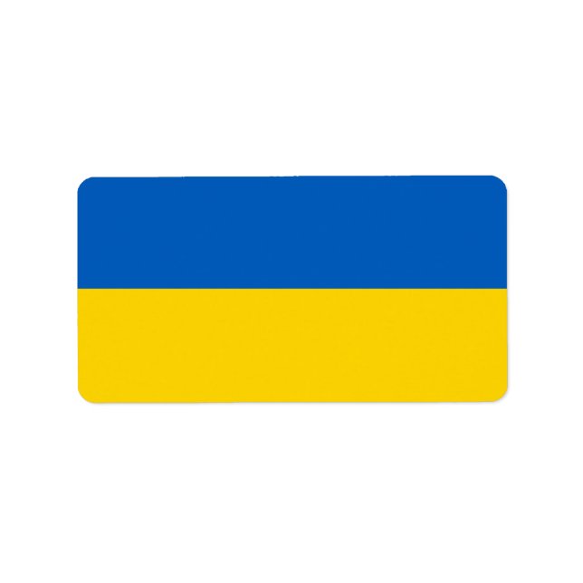 Ukraina flagga adressetikett (Framsidan)