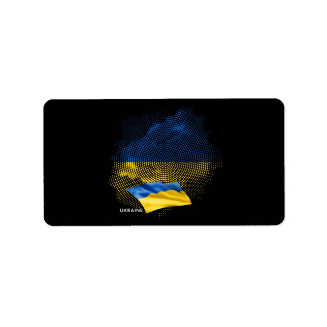 Ukraina flagga adressetikett (Framsidan)