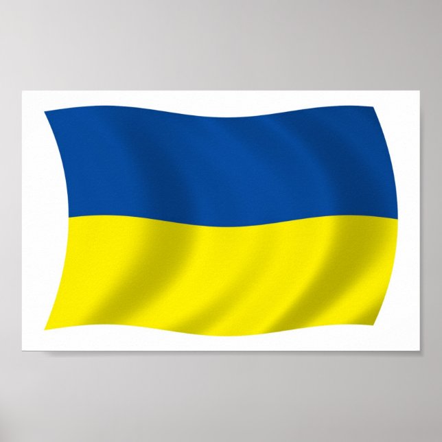 Ukraina Flagga Affisch Print (Framsidan)