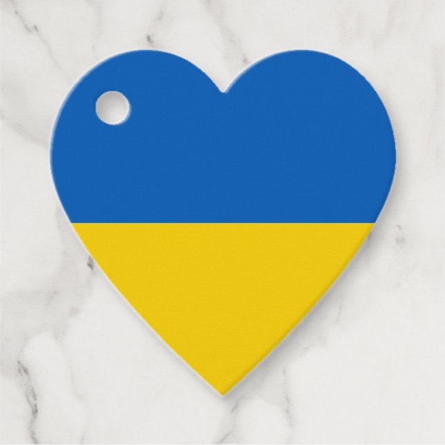 Ukraina Flagga | Anpassningsbar Text Heart Gåvor Etiketter (Framsida)
