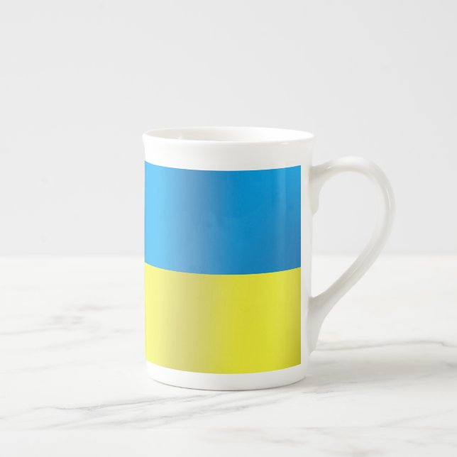 Ukraina Flagga Benporslin Mugg (Höger)