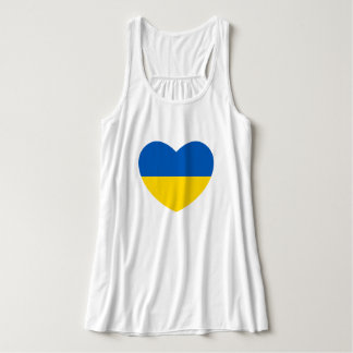 Ukraina Flagga Blue and Gult Heart Linne Med Racerback