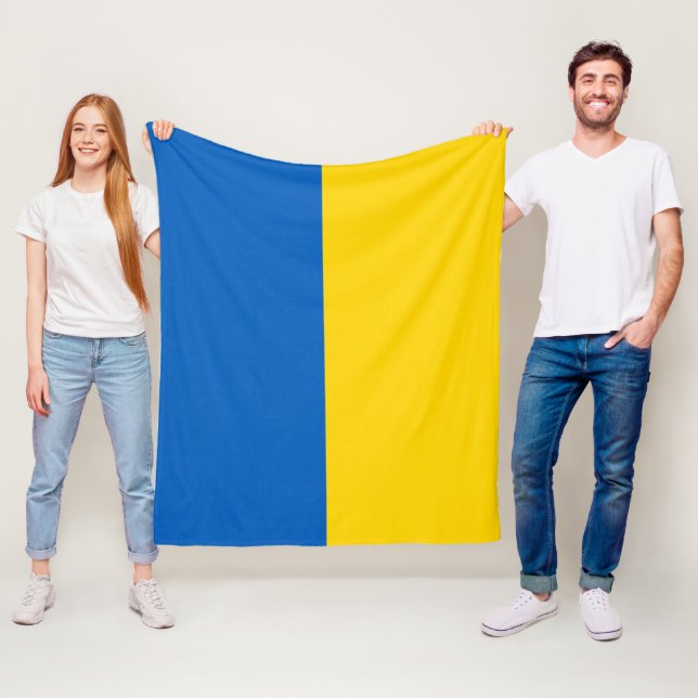 Ukraina Flagga Blue Gult Guld Patriotic Ukraina  Fleecefilt (På plats)