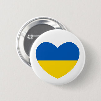 Ukraina Flagga Blue Gult Heart Knapp