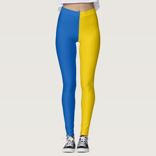 Ukraina Flagga Blue Gult Leggings (Framsida)