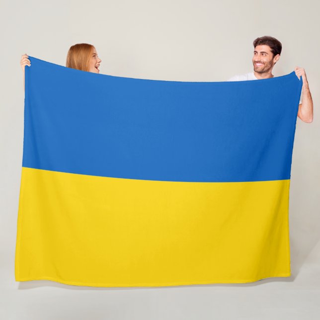 Ukraina Flagga Blue Gult Patriotic Ukrainska  Fleecefilt (På plats)