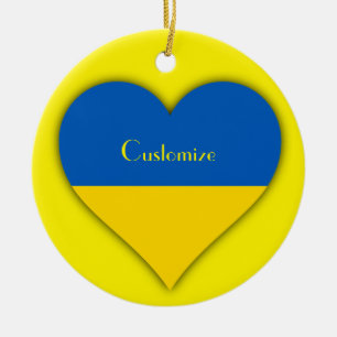 Ukraina Flagga Blue Gult Thunder_Cove  Julgransprydnad Keramik