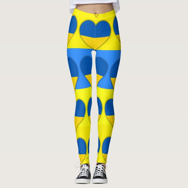 Ukraina Flagga Blue Gult Thunder_Cove  Leggings (Framsida)