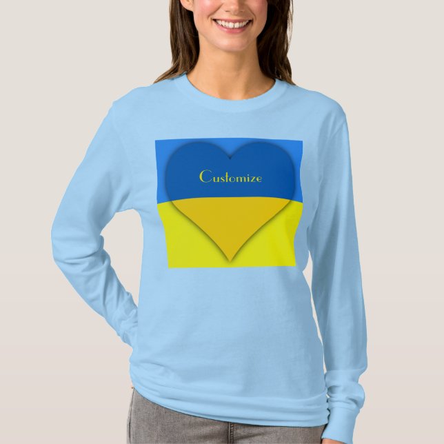 Ukraina Flagga Blue Gult Thunder_Cove T Shirt (Framsida)