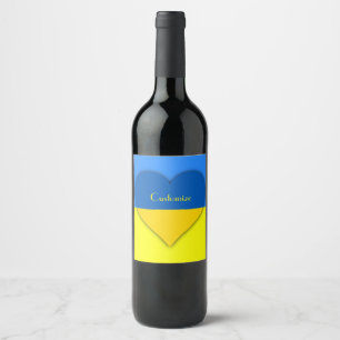 Ukraina Flagga Blue Gult Thunder_Cove Vinflaska Etikett
