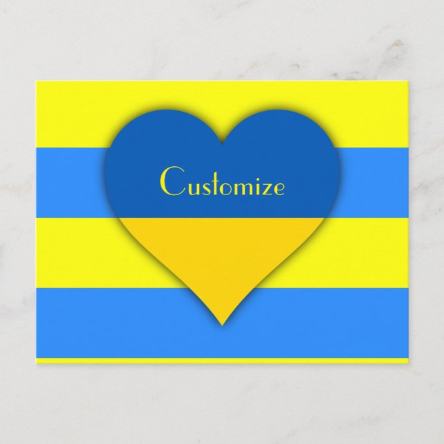 Ukraina Flagga Blue Gult Thunder_Cove Vykort (Framsida)
