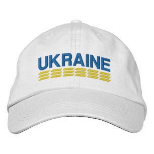 UKRAINA Flagga Blue och Gult på White Broderad Keps