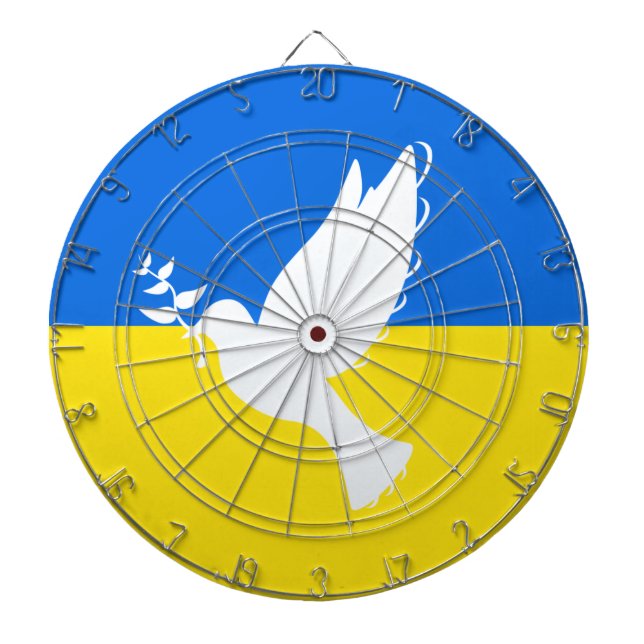 Ukraina Flagga Dartboard Dove of Peace - Freedom Darttavla (Framsidan)