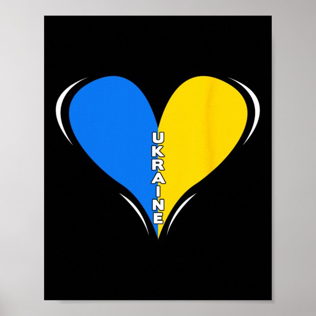 Ukraina Flagga Design - Hjärta 1  Poster (Framsidan)